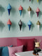 Set of fake Ice Creams with wall Holder for Café Decoration