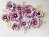 Set Of 9 Foam Anemone and Poppy Flowers And 7 Leaves