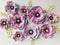 Set Of 9 Foam Anemone and Poppy Flowers And 7 Leaves