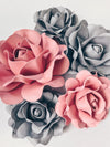 Set Of 5 Large Foam Rose Flowers