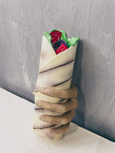 Hand Painted Shawarma, Food art, Cafe Decoration.