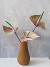 3D Printed Vase With Anthurium Flowers, Vase With Handmade Flowers