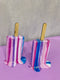 Set of 2 Melted Ice Creams on Stick, Handmade Ice Cream Art