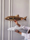 Low Poly Fish, Wall art, Wall decoration, Pair of Golden and White Fish, Mirror Object