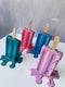 Set of 4 Melted Ice Creams on Stick, Puzzle Fake Ice Cream, Handmade Ice Cream Art With Puzzle