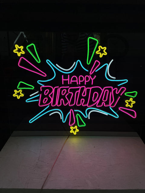 LED-Neonschild „Happy Birthday“, helles und attraktives „Happy Birthday“-Schild, Geschenk für Sie 