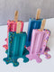 Set of 4 Melted Ice Creams on Stick, Puzzle Fake Ice Cream, Handmade Ice Cream Art With Puzzle