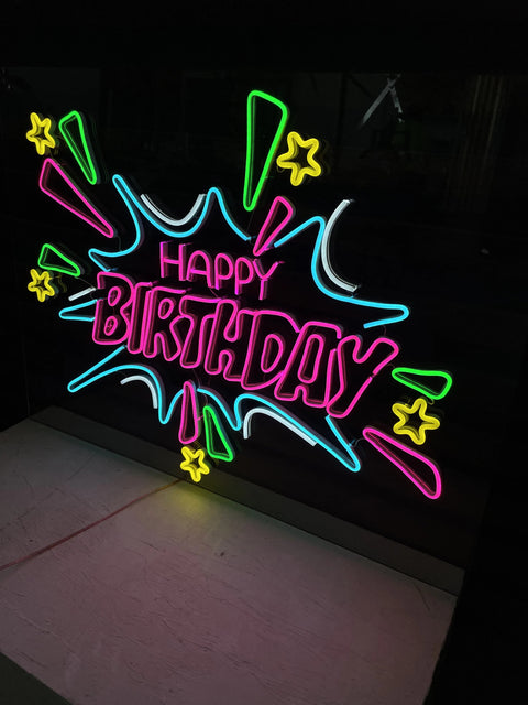 LED-Neonschild „Happy Birthday“, helles und attraktives „Happy Birthday“-Schild, Geschenk für Sie 