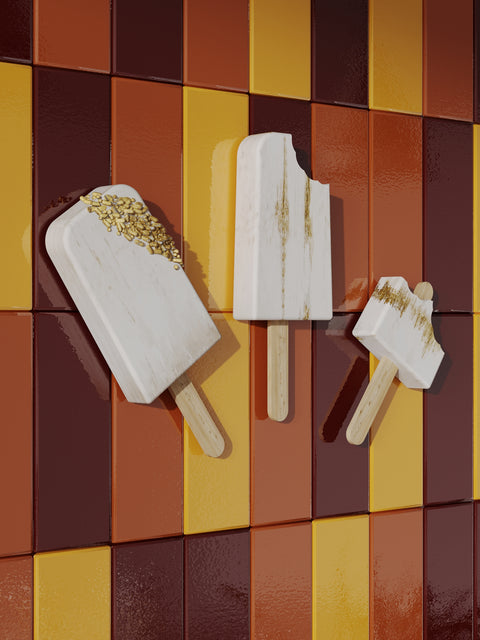 Set of 3 fake Ice Creams for wall and display decoration.