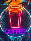 Coffee Cup Led Neon Sign, Café Wall Art, Restaurant Decor, Kitchen Design