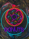 Donuts Led Neon Sign, Eat Led Sign, Multicolored neon sign, Café Neon Art, Neon Flex.